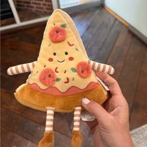 Plush Pizza Slice Toy with Striped Legs